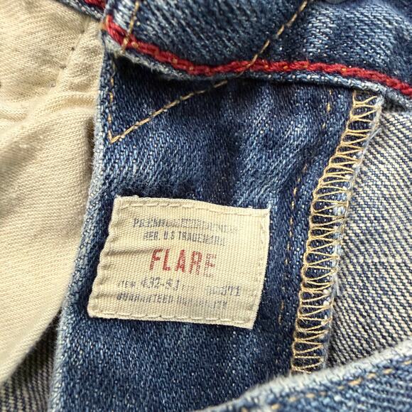 Vintage Abercrombie & Fitch Flare Jeans Women's 31x32 (Fits 31x28) Blue Faded - Picture 6 of 13
